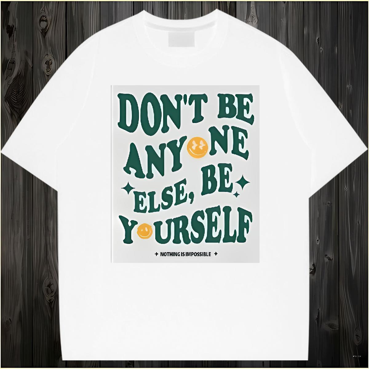 5A Men Tees be yourself 100% Cotton 230g Breathable Crew Neck Casual Beach T Shirts Men Oversized 2024 Tshirts