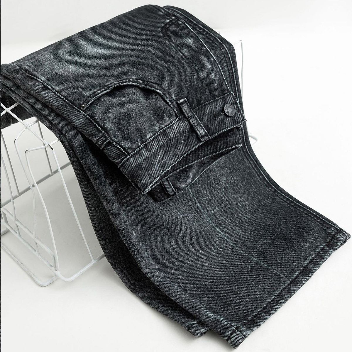 Wide ladies pants boyfriend fashion cargo high waisted loose slim straight leg denim women's jeans