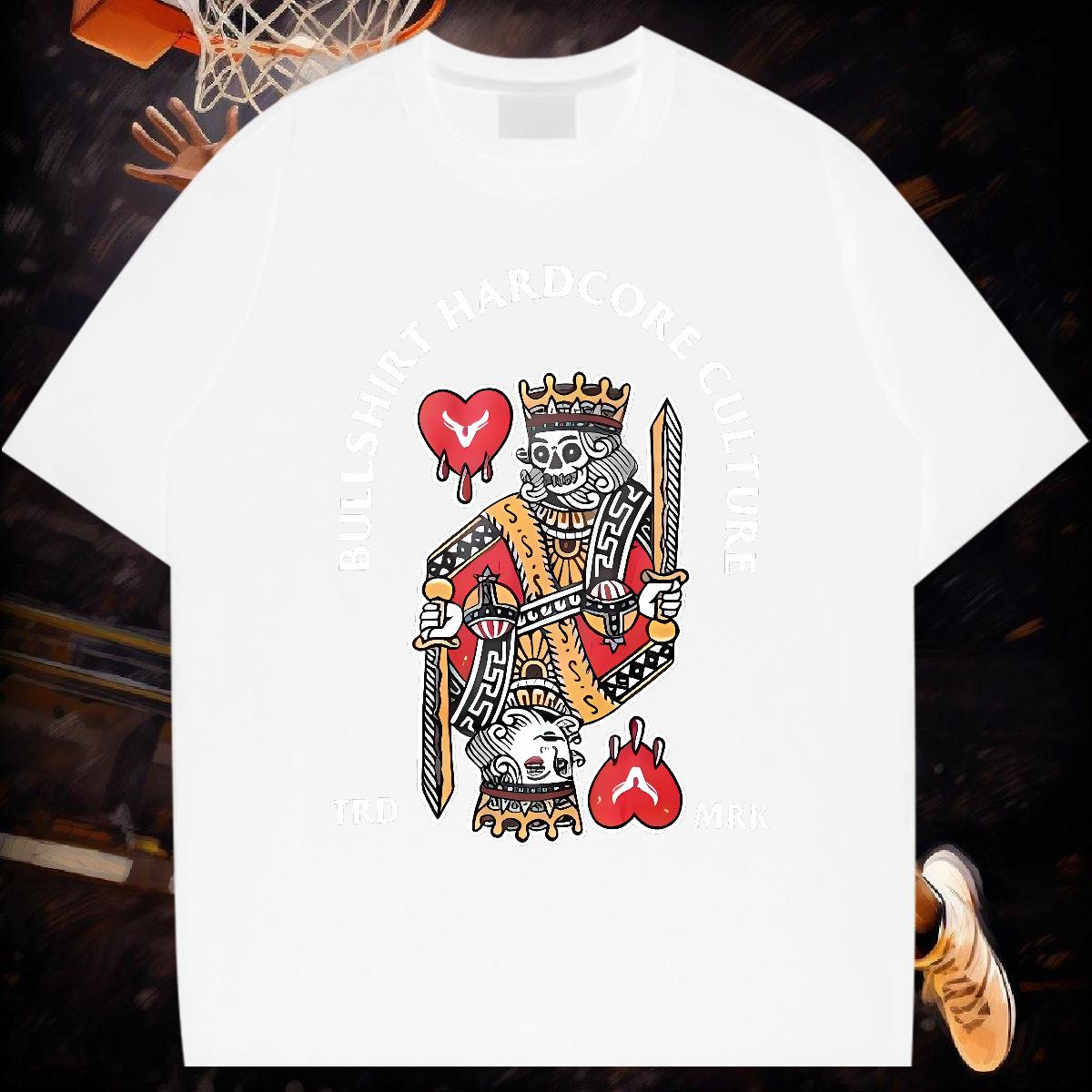 Classic Casual T-Shirts for Men fashion 230g 100% Cotton White Plus Size Street Wear Mens Tshirts Crew Neck Cotton Comfortable