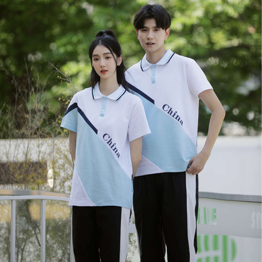 Polo shirt simple short sleeved summer student school uniform couple different sportswear