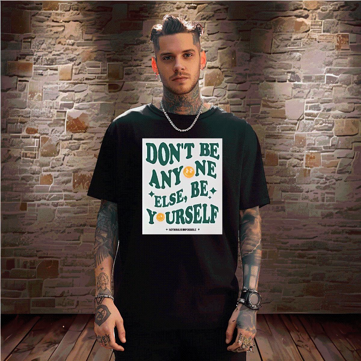 Popular Men Tops Tees don't be any one else 230g Cotton Short sleeve Cotton Soft Hip Hop Street T-Shirts for Men Oversized 4XL Designer Fashion T