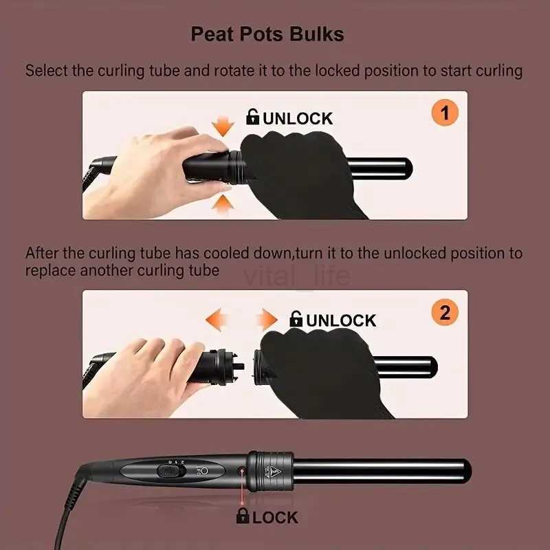 3-in-1 Hair Curling Iron 3 Interchangeable Barrels and LED Display -Professional Rapid Heating Waves Curl Wond Ceramic StylingCL240716