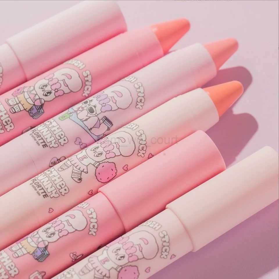 FLORTTE Esther Bunny Blusher Stick Pen Natural Nude Makeup Delicate Cream To Powder 3.5g Women Beauty Face Makeup CosmeticsM240716