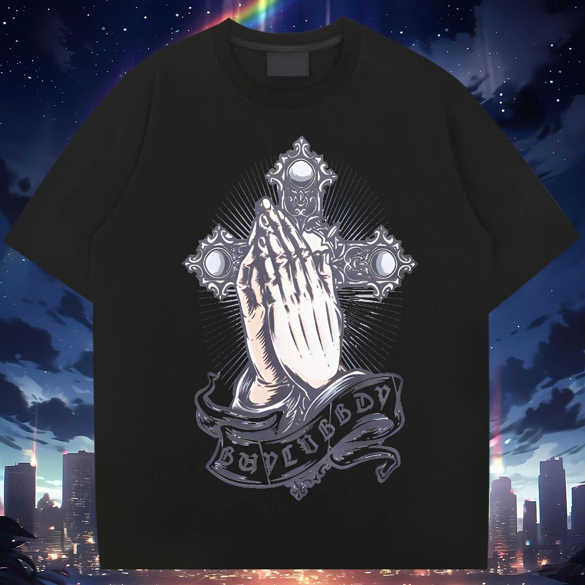 Cool T Shirts Men CY240709131-PR 230g 100% Cotton Daily Wear Crew Neck Cotton Breathable Couples T Shirts Brand Floral Print Polos