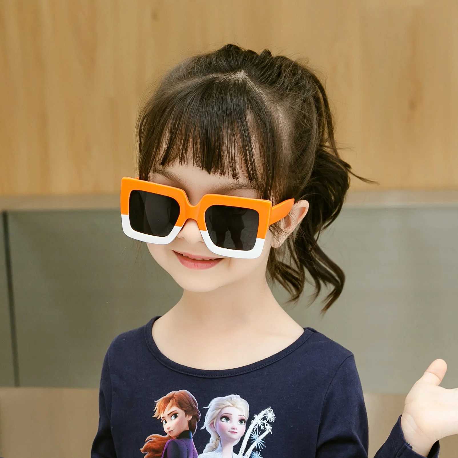 Sunglasses square childrens Sunglasses Spring new double color matching fashion glasses W06 personality Chaobao UV400 childrens