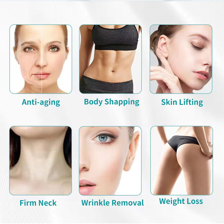 2 in 1 Ultrasound RF Skin Rejuvenation Collagen Elastin Remodeling Anti-aging Smas Face Lifting HIFU Beauty Equipment 6 Cartridges Body Shaping