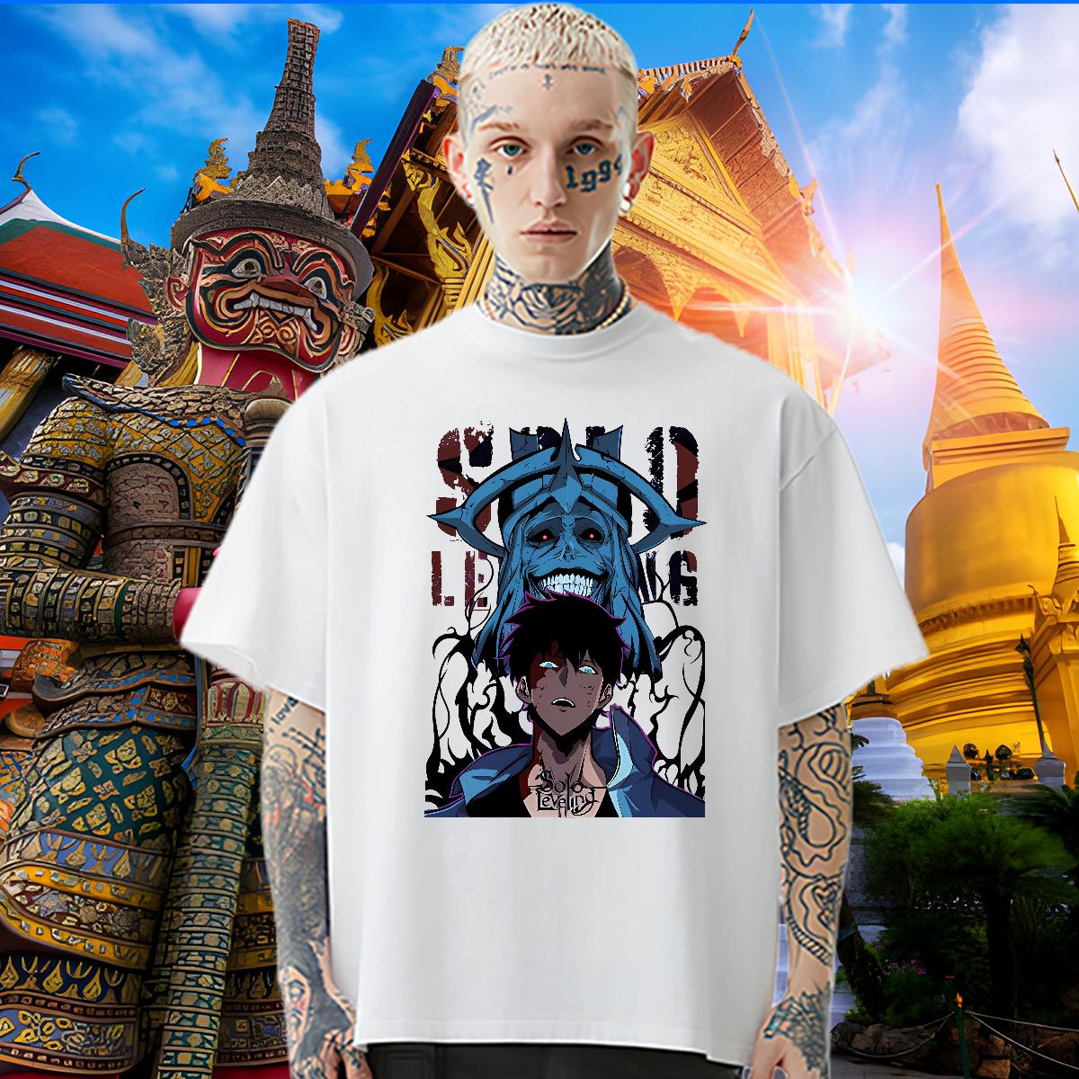 Loose Fit T Shirt For Man fashion 100% Cotton 230g Street Wear Breathable Crew Neck Cotton Couples T Shirts Wholesale Customized Print Tees