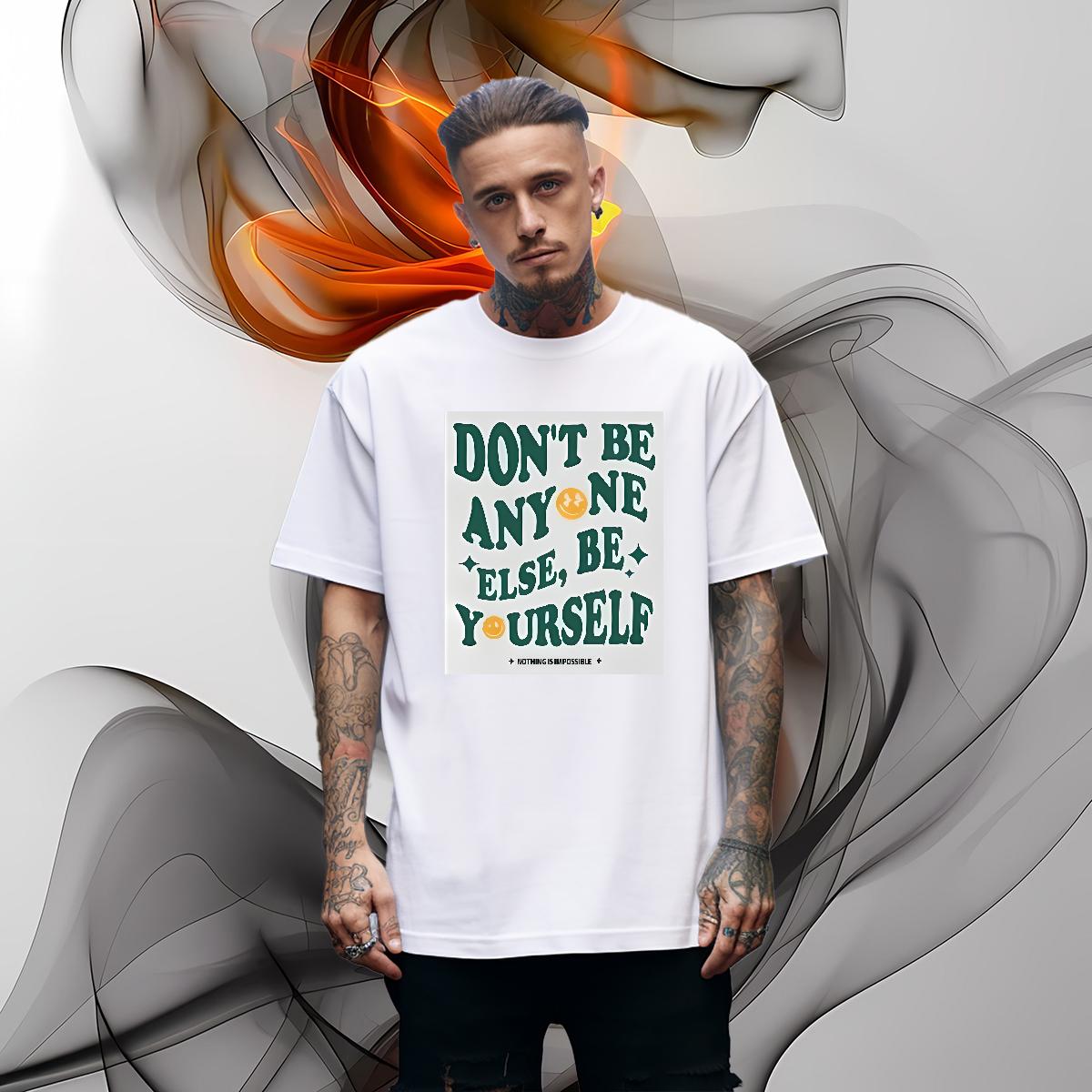 Popular Men Tops Tees don't be any one else 230g 100% Cotton 180g Cotton Sports Casual Mens T Shirts Custom Print Oversized DIY Top Tees
