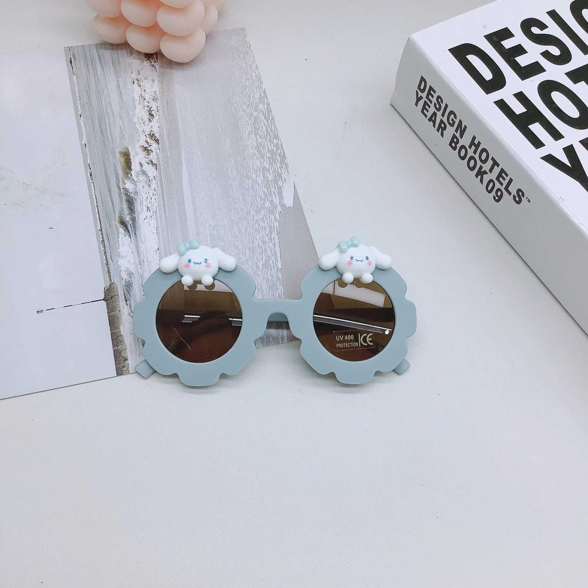 Sunglasses Fashionable Matte Macaron Color Scheme Sunflower Stickiness Design Sunglasses Cute Style Childrens Sunglasses Trend