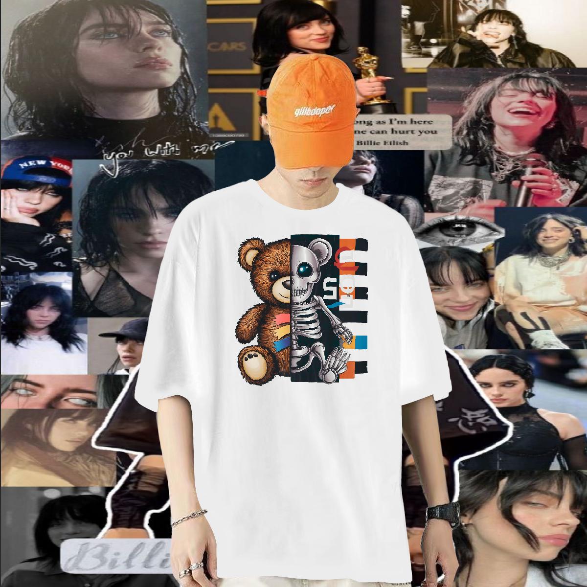 Soft T-Shirts bear 230g Cotton Hip Hop Street Breathable Short Sleeve Men Tees Designer Fashion Customized Print Tops Tees