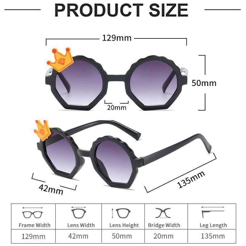 Sunglasses Kids Baby Irregular Polygon Crown UV400 Sunglasses Girls Children Outdoor Sun Protection Sunglasses Boys Eye Protection Glasses