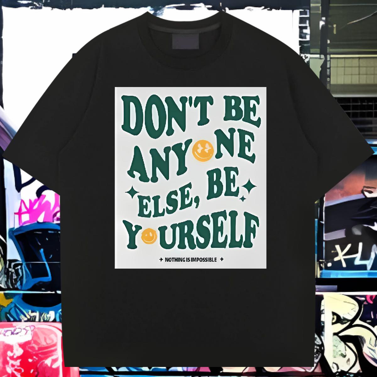 Classic Men Tshirts nothing is impossible 100% Cotton 230g Cotton Breathable Street wear Hip Hop T-Shirts Custom Printing DIY Customized Clothings