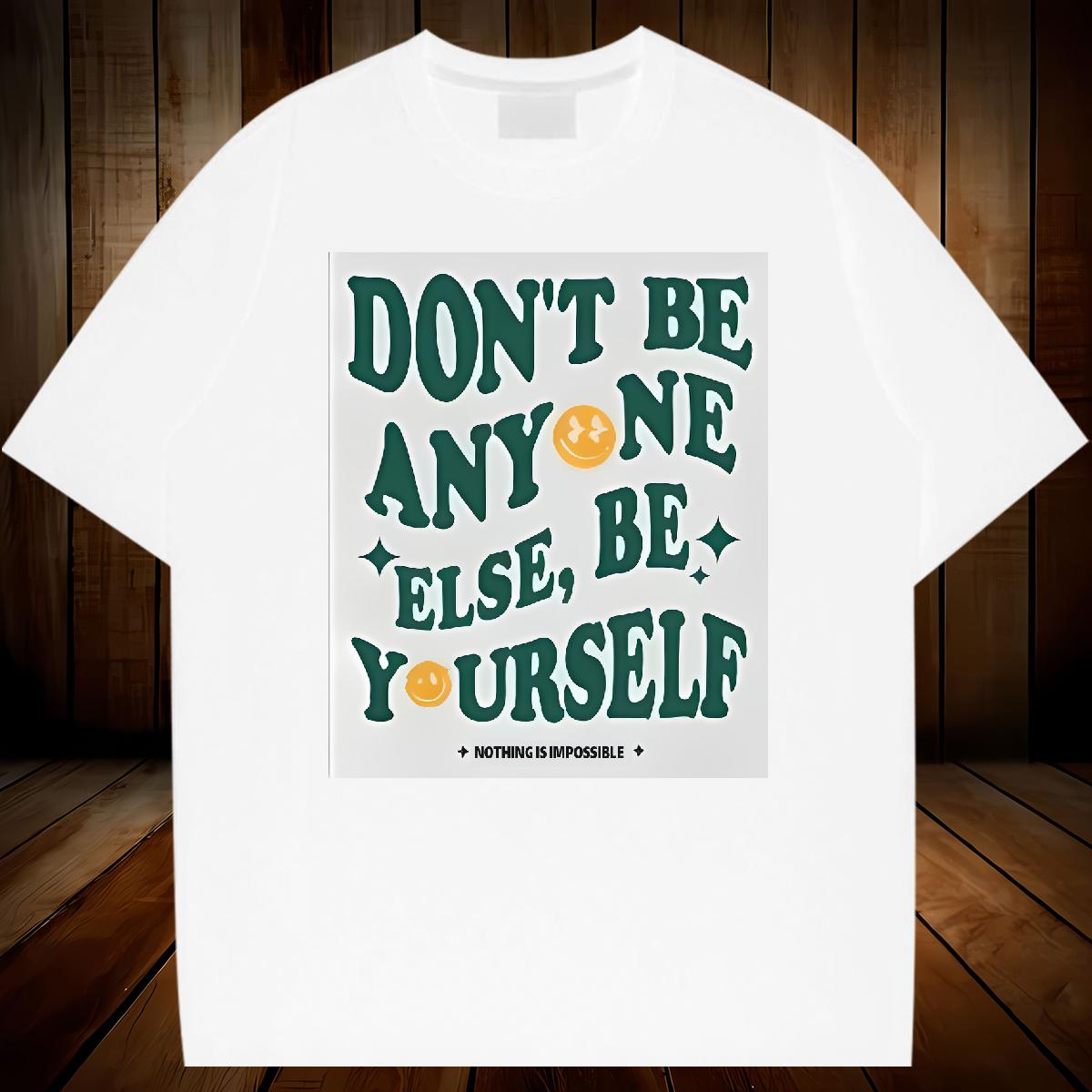 Brand Mens Tshirts nothing is impossible 230g Cotton Breathable Crew Neck Summer Casual T Shirts Men Custom Print Oversized Classic Casual Top Tees