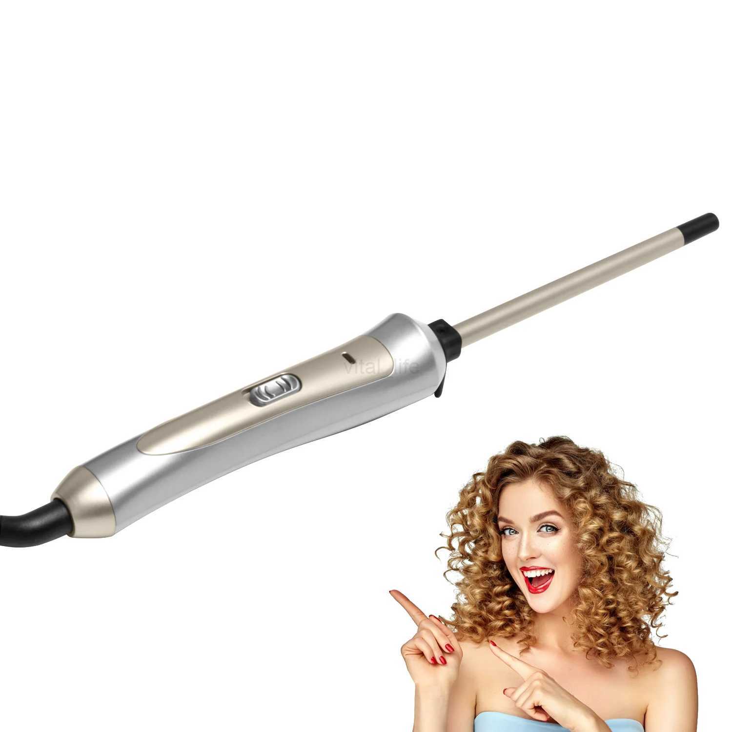 Hair Curler Ceramic 7mm Hair Curling Wand Small Hair Deep Curly Hair Curlers Rollers Curling Iron Rotating 360 DegreeCL240716