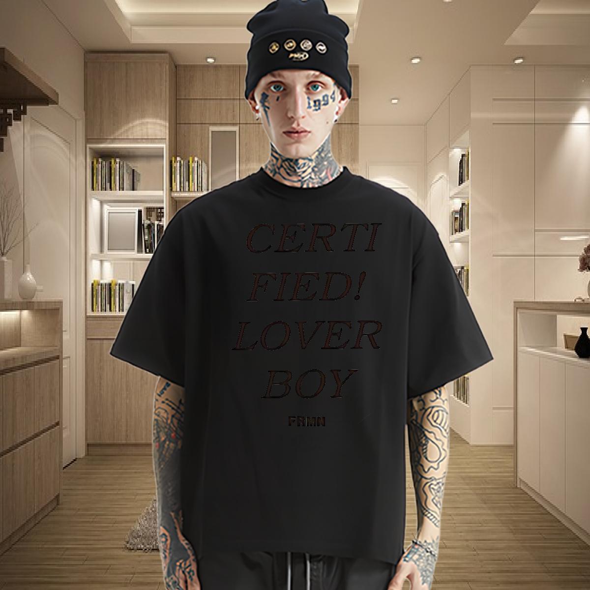 High Quality Men T Shirts fashion 230g Cotton Casual Round Neck Short Sleeve Men Tops Tees 2024 New Anime Print Clothes