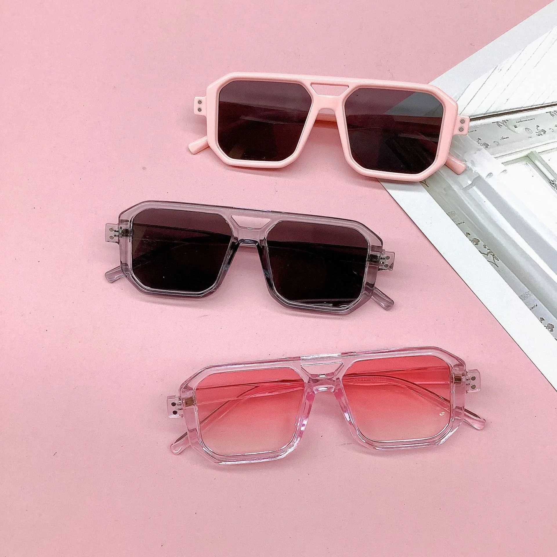 Sunglasses Fashion double-beam childrens sunglasses version sunscreen sun-shading concave baby sunglasses UV protection