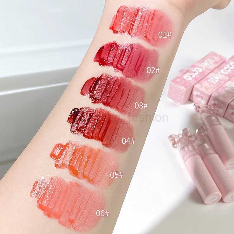 Cute Bow Water Mirror Lip Glaze Peach Pink Lipstick Liquid Moisturizing Non-stick Lip Gloss Makeup Sexy Red Lip Tint MaquillajeCL240716