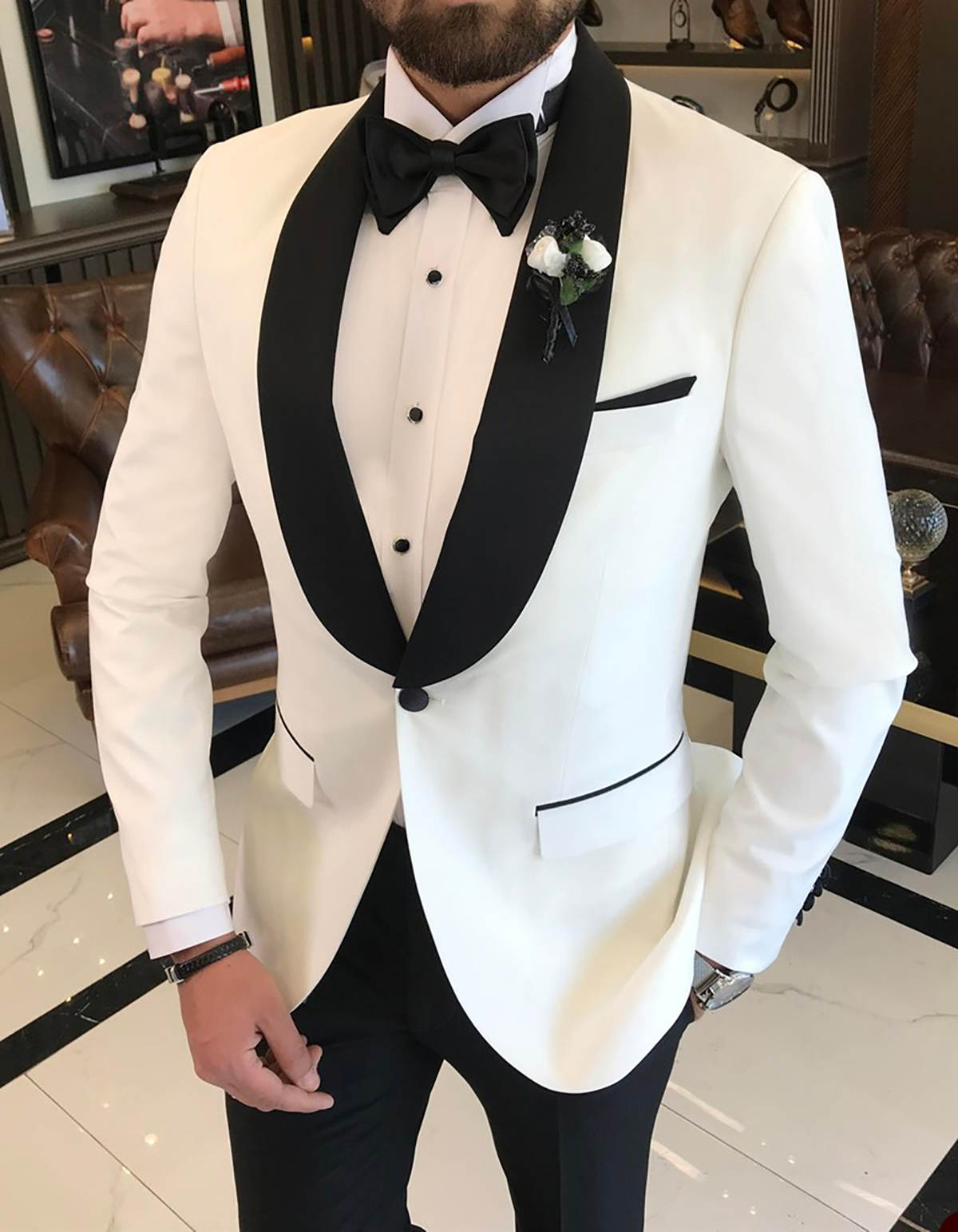 Groom Men Wedding Suits 2 Pieces Custom Made Shawl Lapel Formal Tuxedos For Business Groomsman Wear Party Birthday