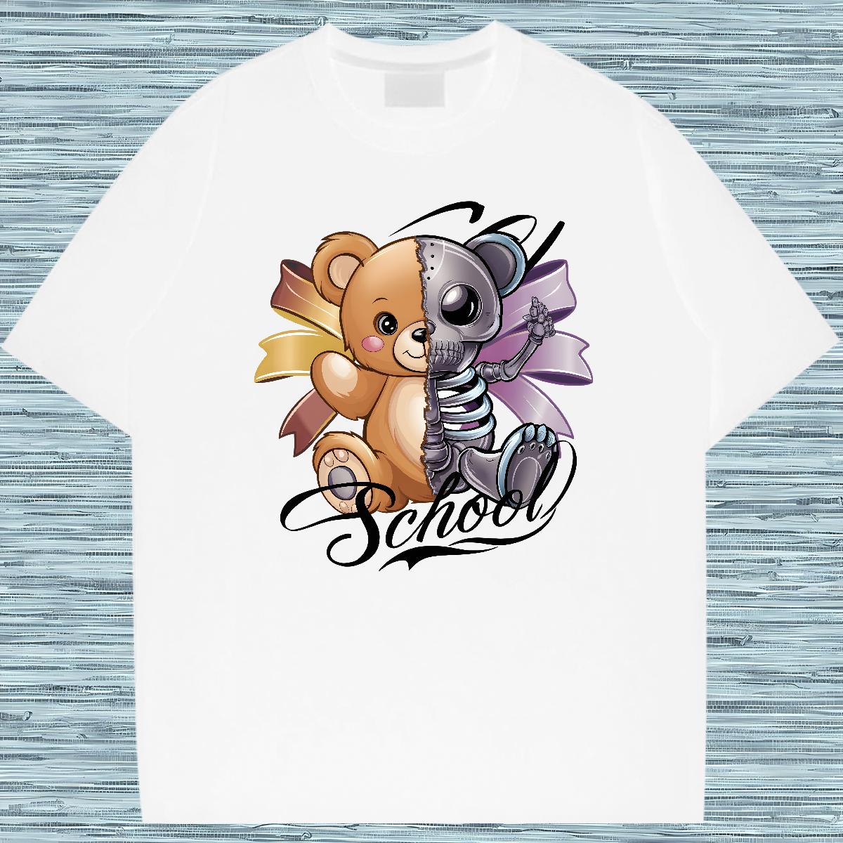 High Quality T shirt bear 230g 100% Cotton Sports Casual Crew Neck Cotton Breathable Men Tops Tees New Designer Anime Print Top Tees