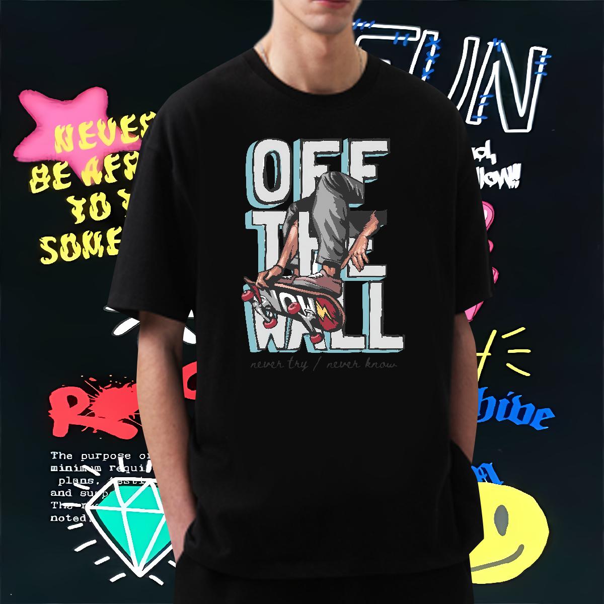 Wholesale Men T Shirts Graffiti Art 100% Cotton 230g Cartoon Print Tshirt for Man Woman Daily Outfit 180g Cotton Popular Polos