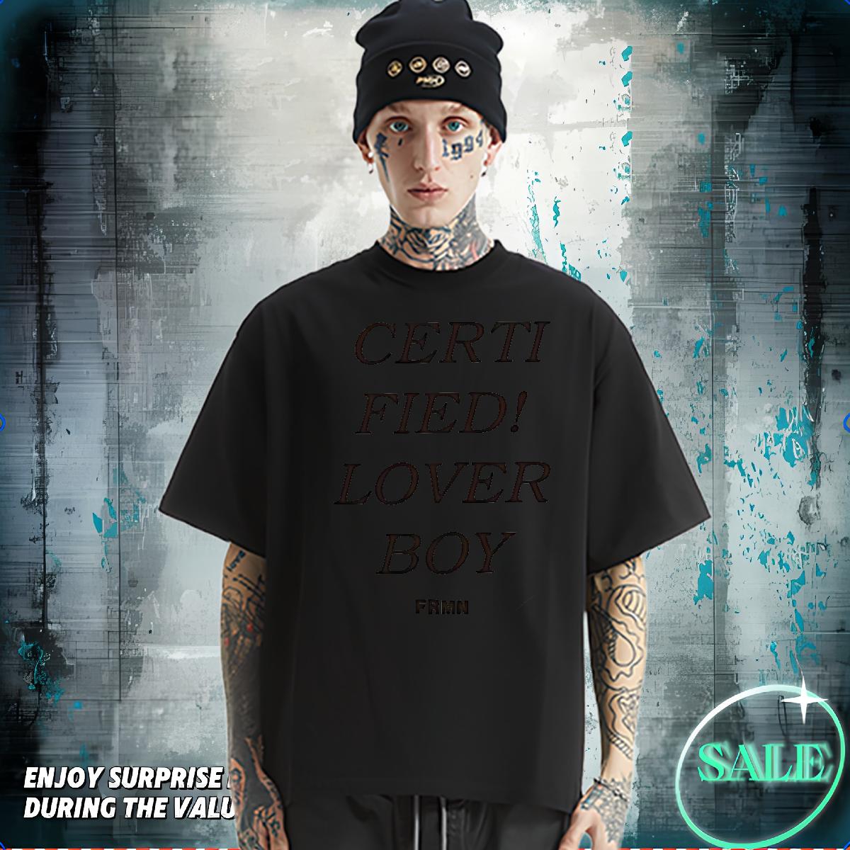 Factory Direct T-Shirts for Men fashion 230g Cotton Plus Size Cartoon Outdoor Men Tops Tees Cotton O Neck Short Sleeves Classic