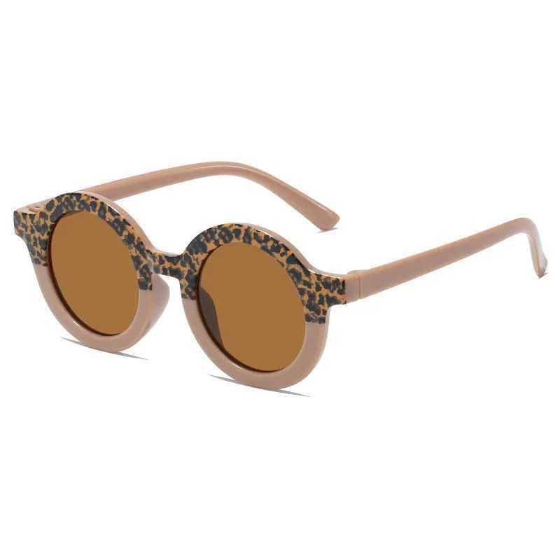 Sunglasses Double Tone And 2023 New Leopard Print CirCle Childrens SunglaSSeS