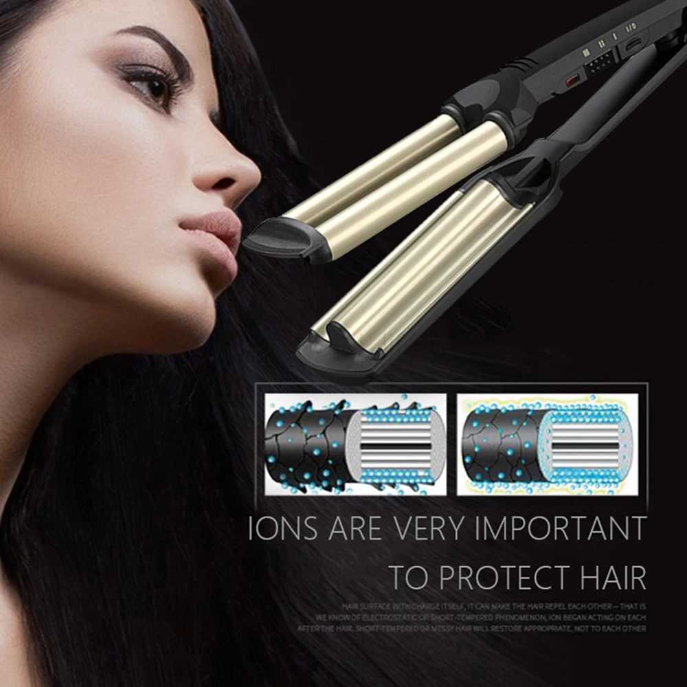 Hair Crimper Curling Iron Ceramic Crimpers Wavers Curler Wand Fast Heating 3 Barrels Hair Waver Tools Corn Types of HairCL240716