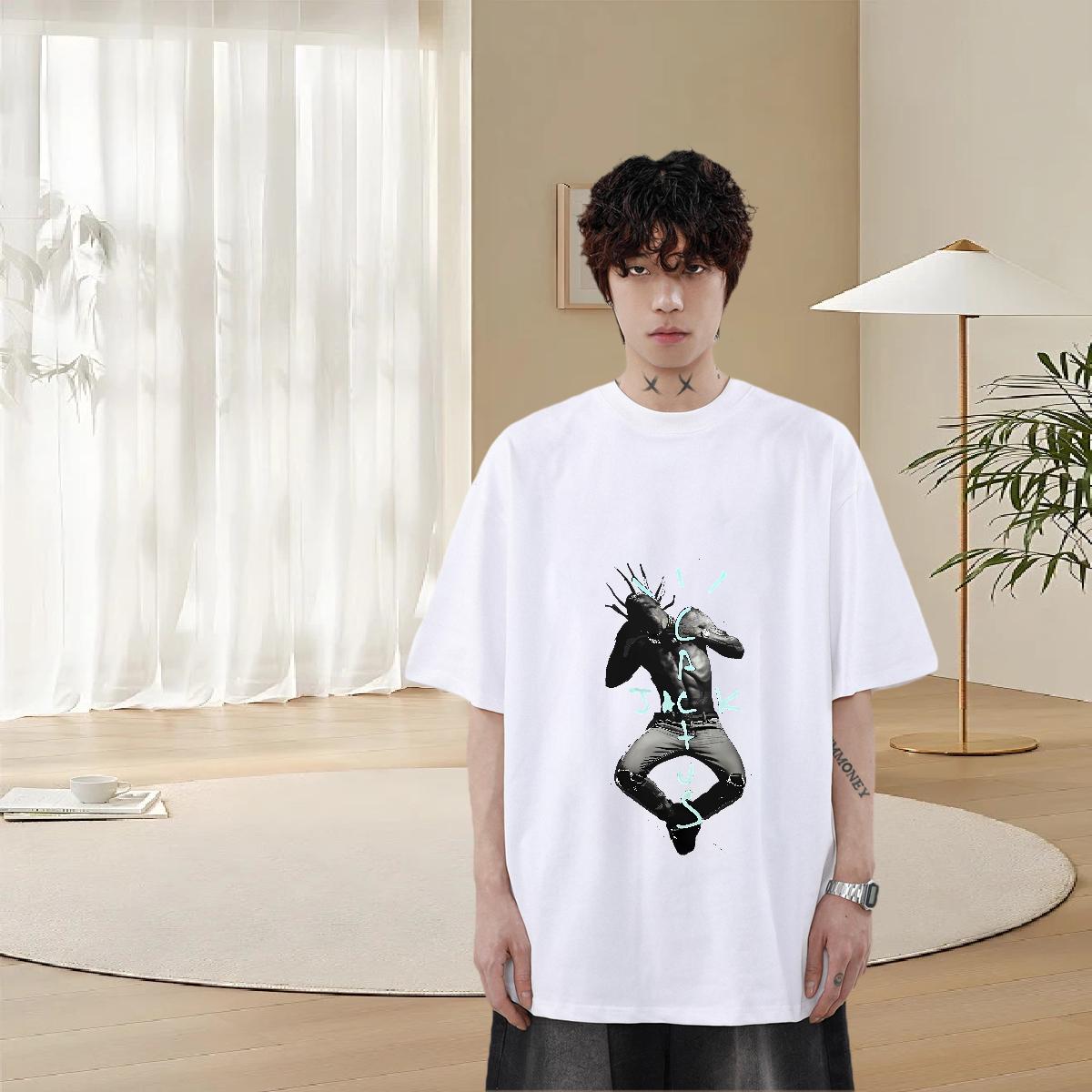 Soft Mens T Shirts Beach Breathable Crew Neck Men Tops Tees New Cartoon Printing S-3XL Tee Shirt