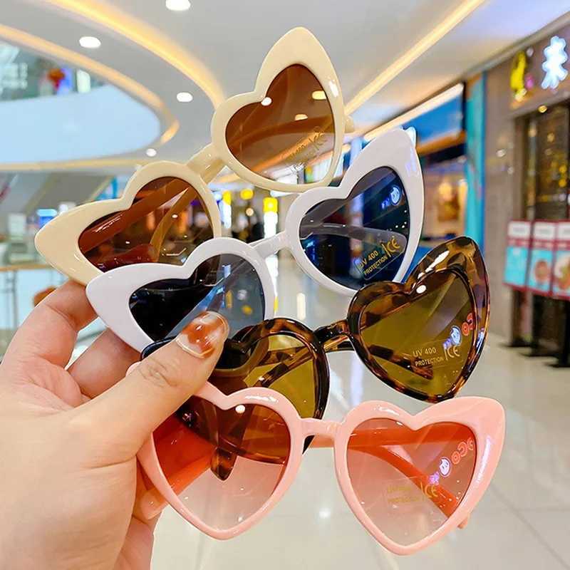 Sunglasses Heart-Shaped ChildrenS Sunglasses Girls Boys Vintage Outdoor Uv400 Protection Eyewear Cute Full Rim Kids Sun Glasses Goggles