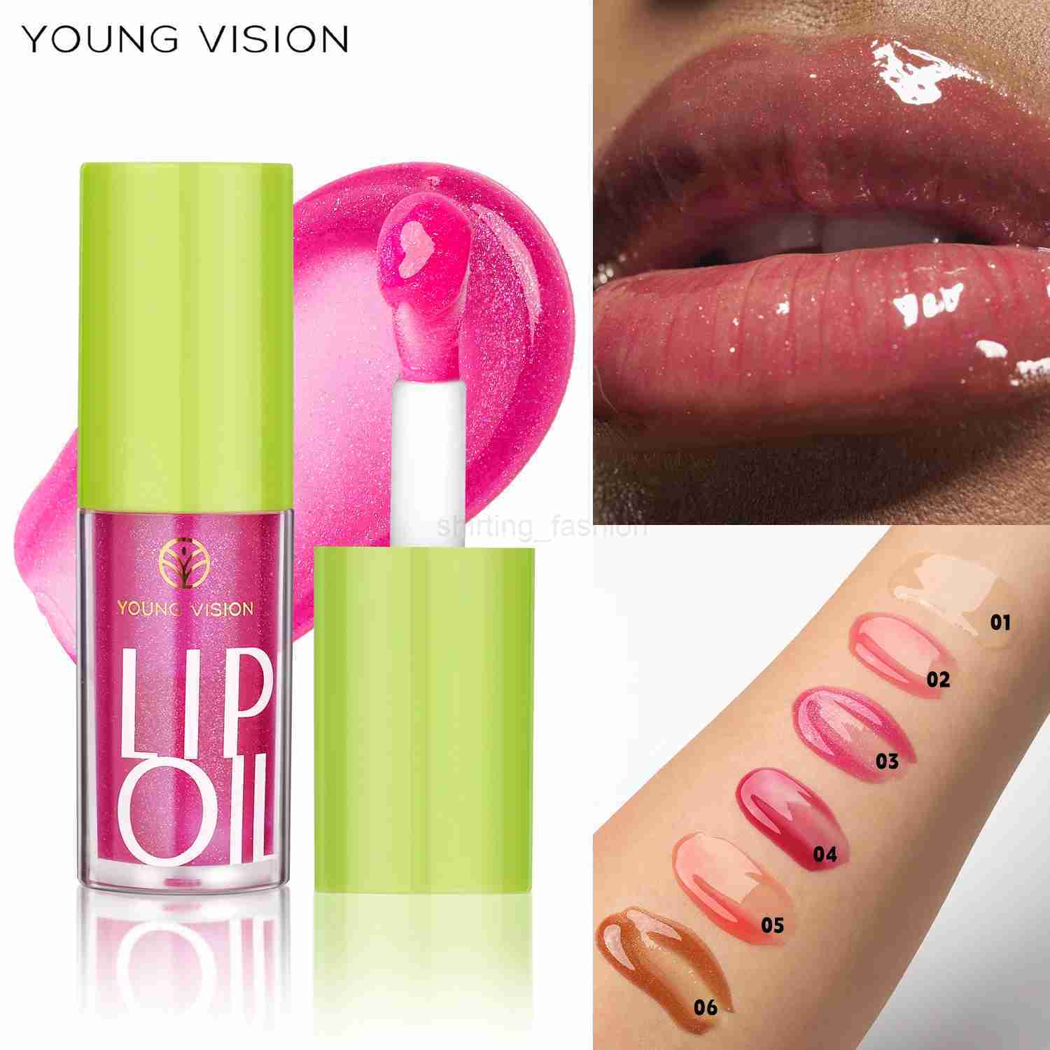 YOUNG VISION Transparent Lip Oil 6 Colors Available for Lip Moisturizing Lip Oil Lip Enriching Lip Protection LipglossCL240716