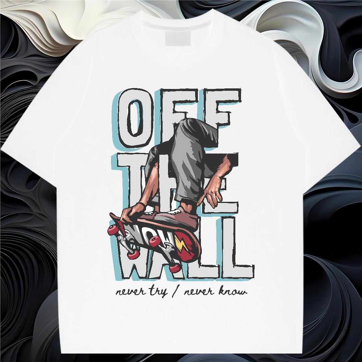 Fashion Designer T-Shirts Graffiti Art 230g 100% Cotton DIY Men Tees Street Wear Breathable Short Sleeve Loose Tops Shirt