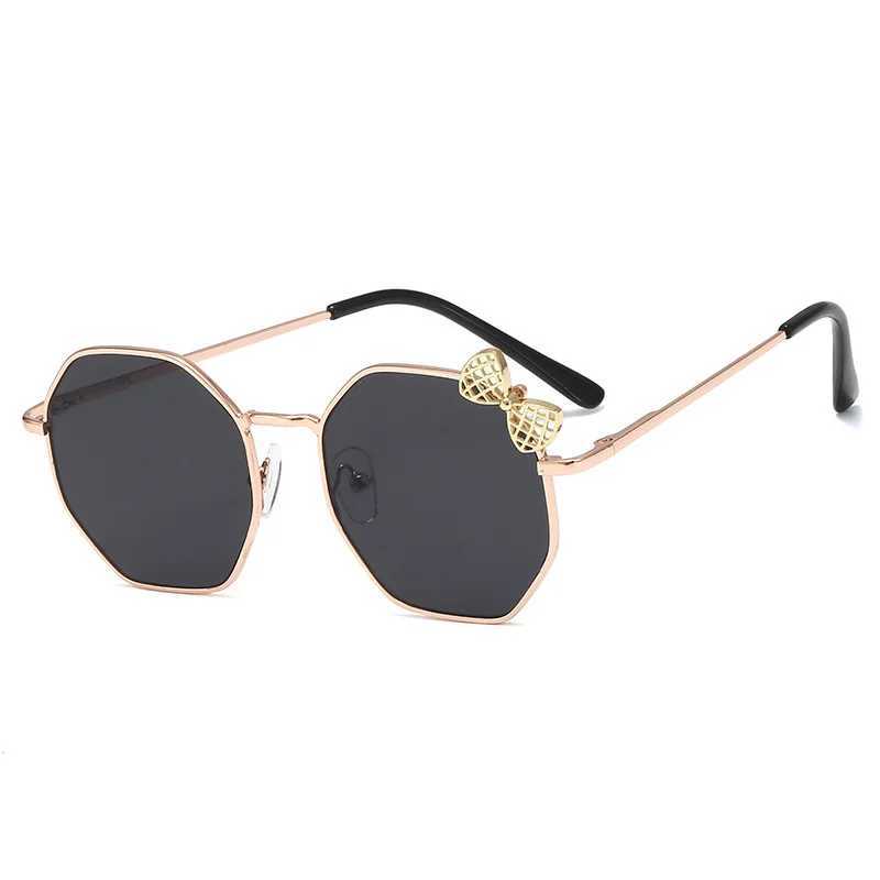 Sunglasses bow Fashion mens and womens metal sunglasses b010 polygonal fashion childrens glasses sunglasses