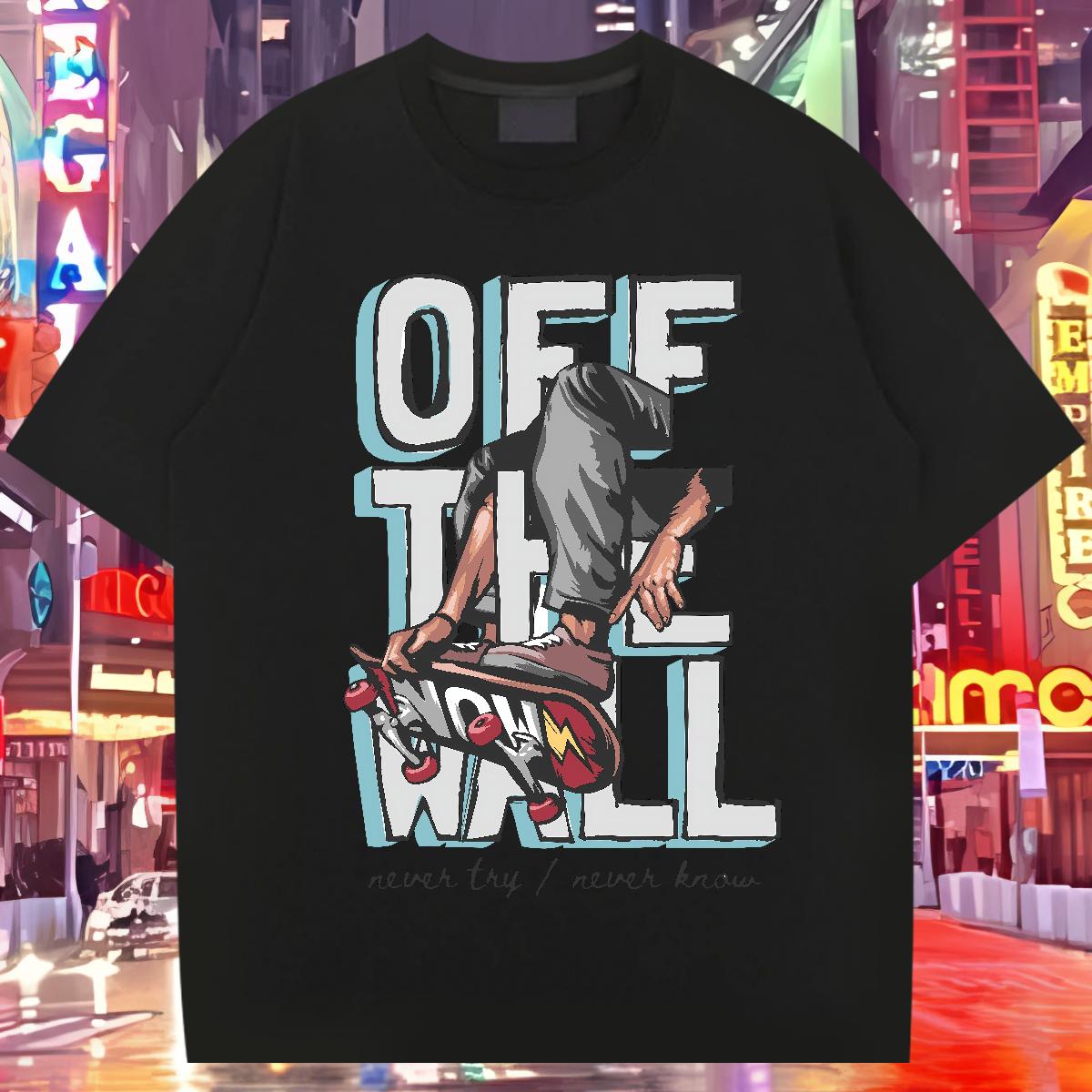 Wholesale T Shirt For Man Graffiti Art 100% Cotton 230g DIY Anime Casual Men Tshirts Breathable Crew Neck 5A