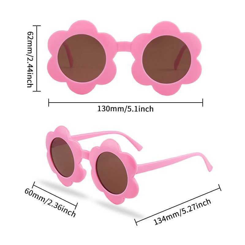 Sunglasses 2023 New Children Cute Colors Acrylic Sun Flower Sunglasses UV400 Baby Girls Outdoor Protection Sunglasses Kids Sun Glasses
