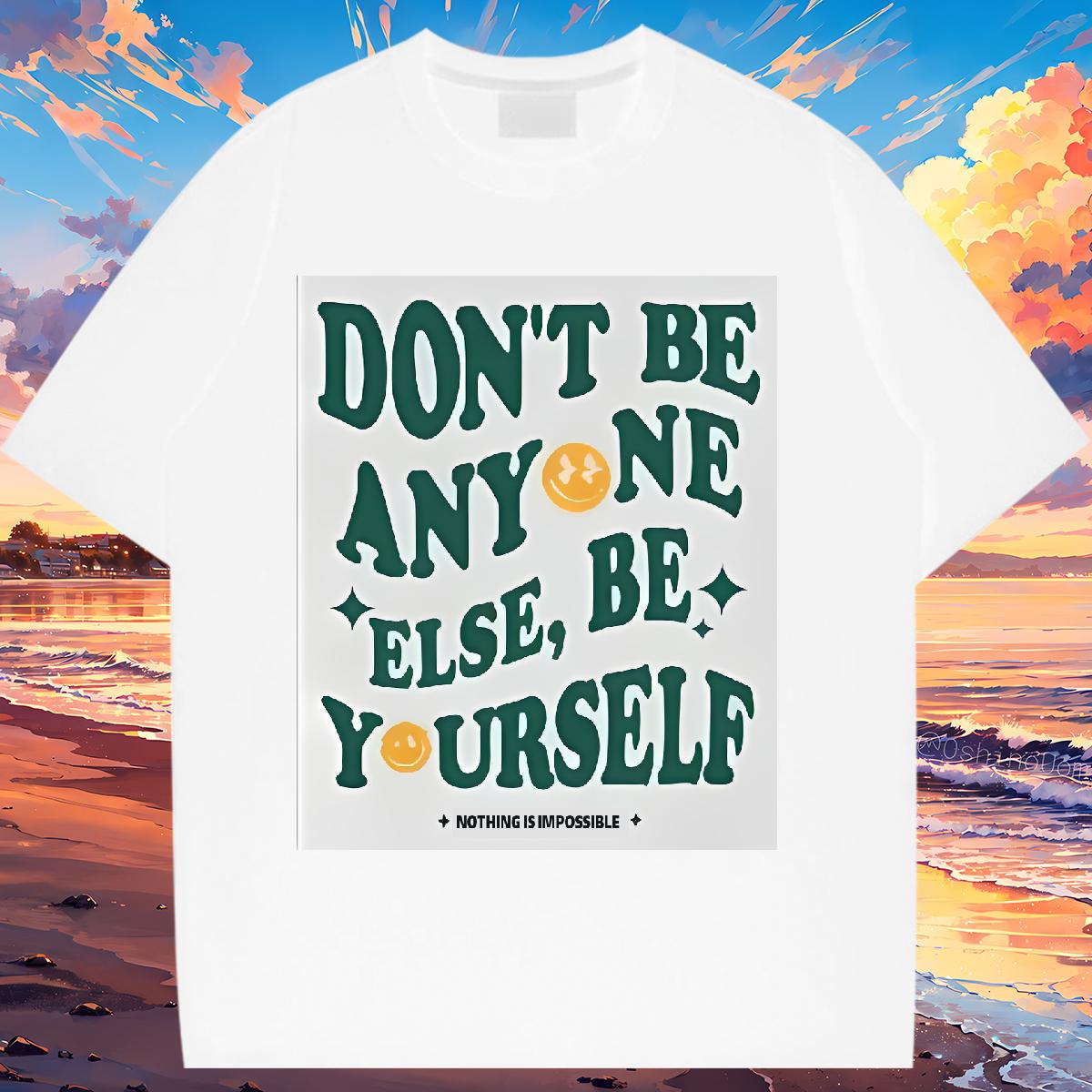 Fashion New Womens T Shirts Short sleeve Cotton Soft nothing is impossible 230g Cotton Daily Wear Unisex Tshirts Plus Size Cartoon 5A Clothes