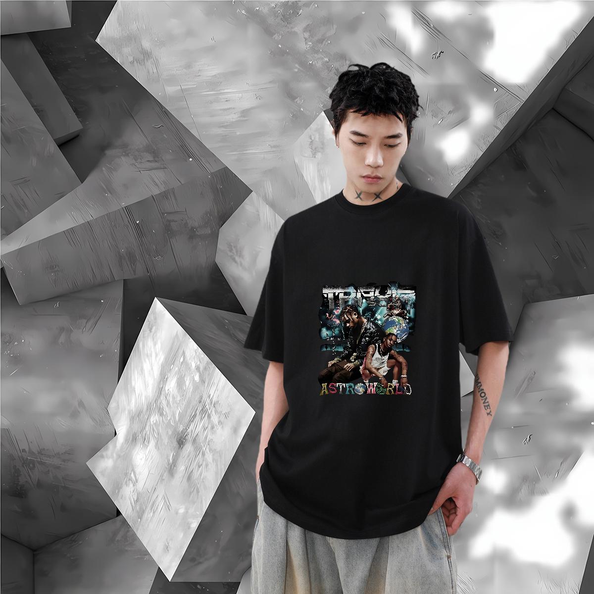 Soft Men Tshirts Breathable Crew Neck Cotton High Street Hip Hop T-Shirts for Men Custom Printed Stylist Tees