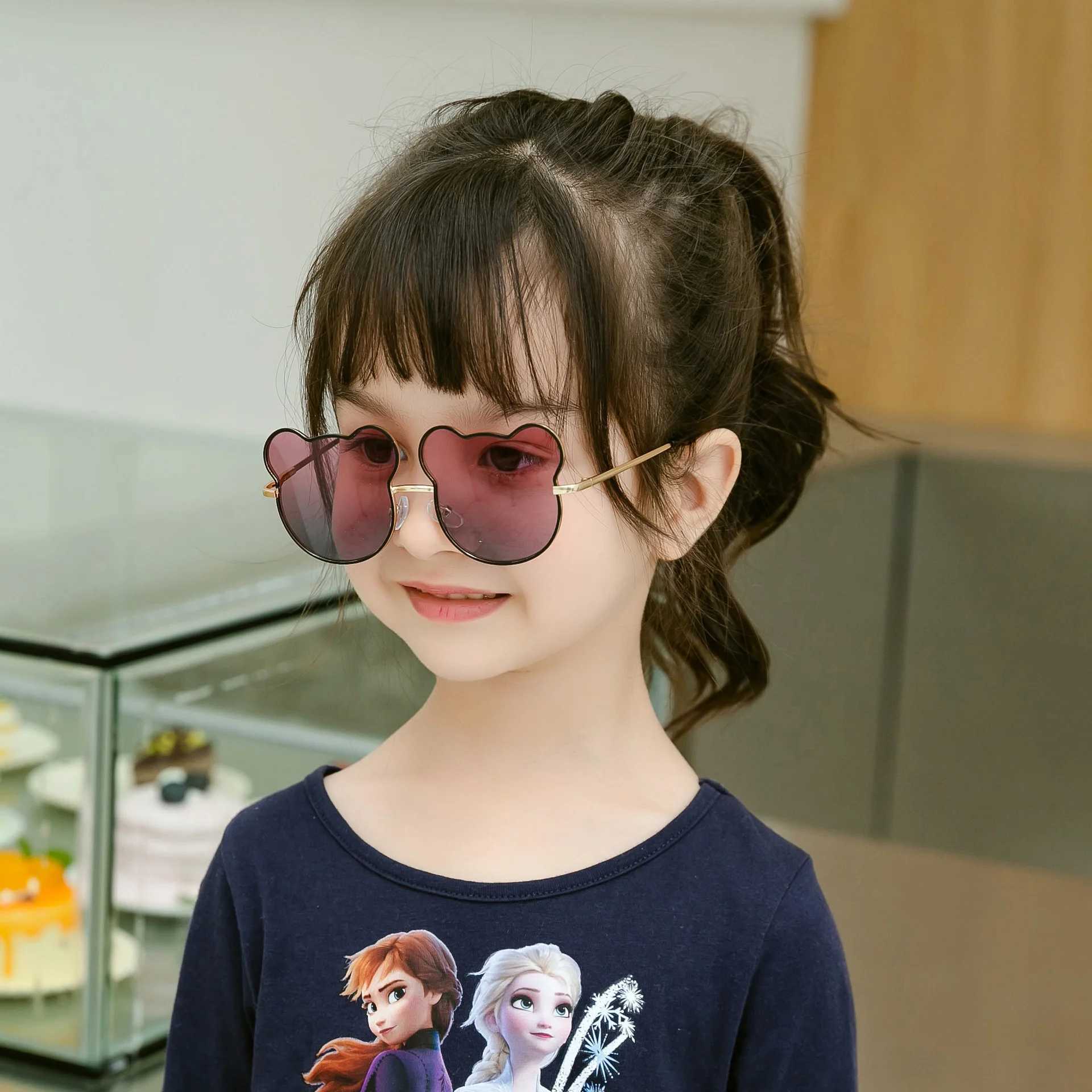 Sunglasses sunglasses New childrens cartoon metal b148 cub cute baby glasses UV400 anti ultraviolet Sunglasses