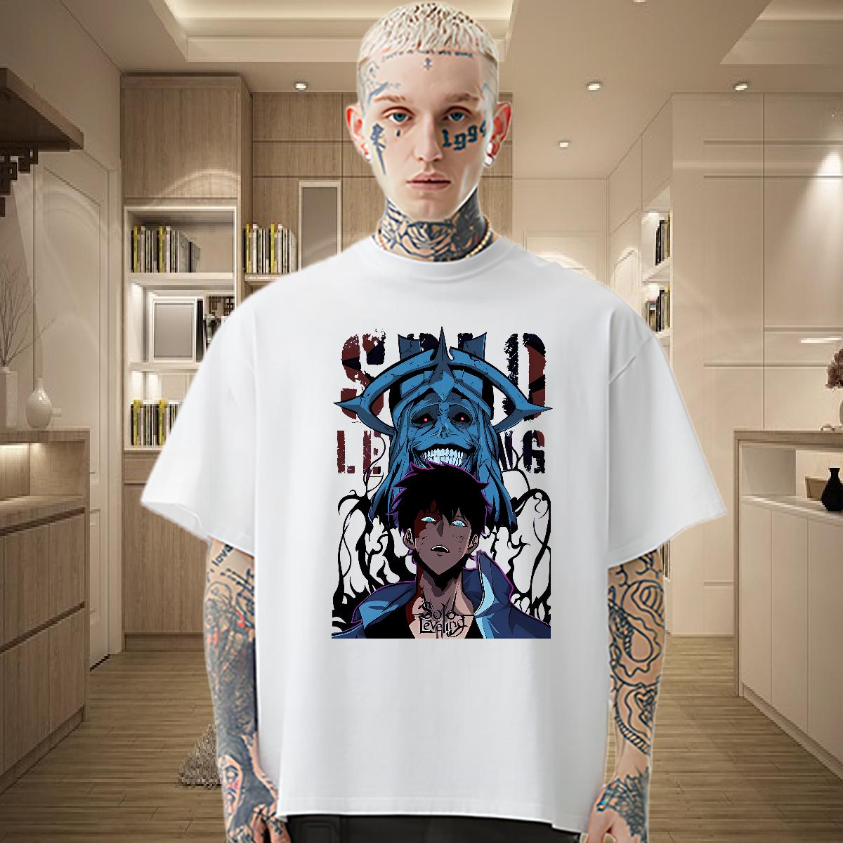 Loose Fit T shirt fashion 230g 100% Cotton Street wear Hip Hop Cotton Breathable Men Clothes T-Shirt Stylist Skull Tees Shirts