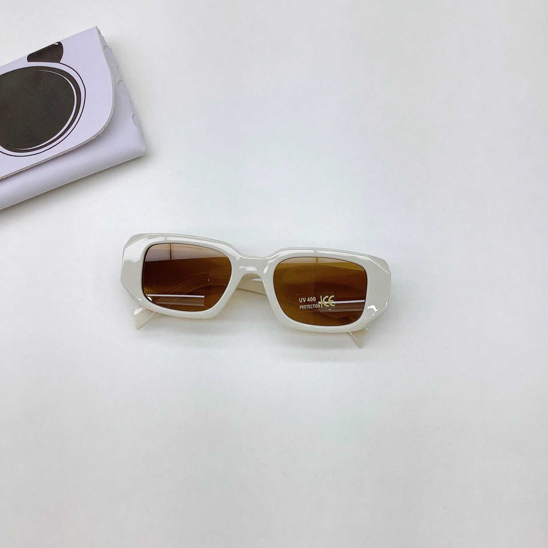 Sunglasses New Square Cut Edge Childrens Sunglasses Polygonal Wide Leg Sunglasses Baby UV Visors