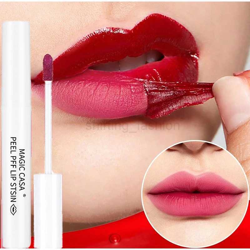 Peel-off Lip Glaze Waterproof Long Lasting Non-stick Cups Matte Sexy Red Tear-off Liquid Tattoo Lipsticks Lip Stain CosmeticCL240716