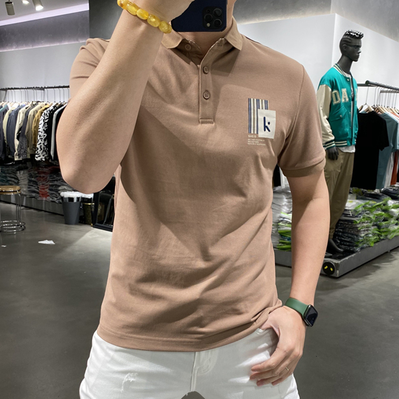 Men's polo shirt summer haute couture Paul half trendy brand loose collar short sleeved t-shirt minimalist