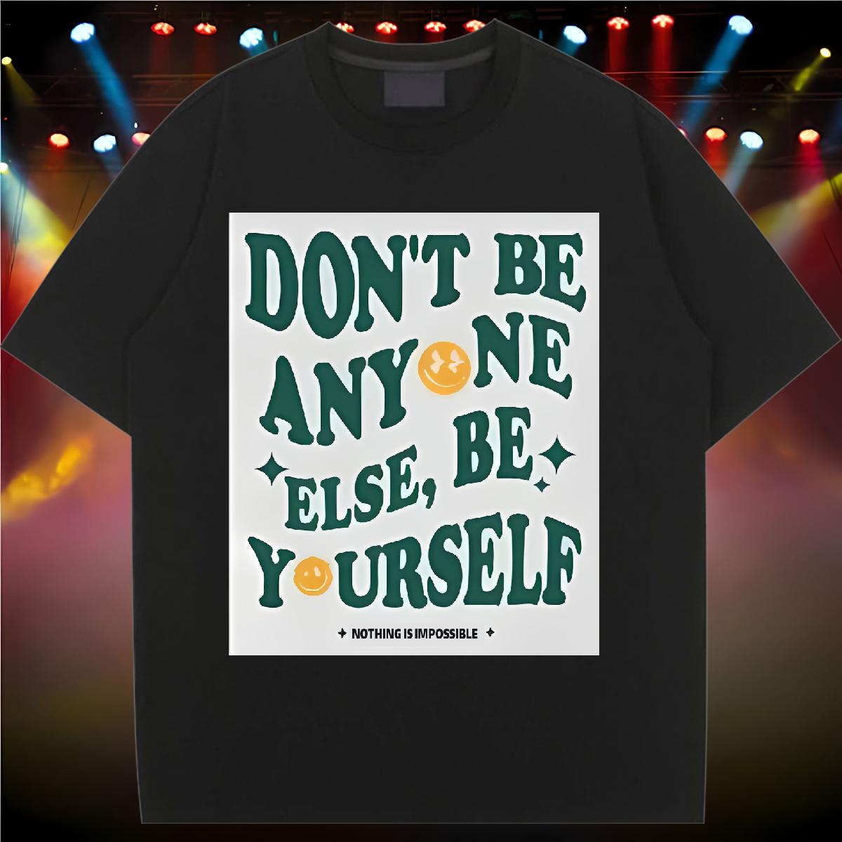 Fashion New T Shirts Women O-Neck Short Sleeve Cotton be yourself 100% Cotton 230g Beach Womens Tshirts Custom Print Plus Size Lady Clothings