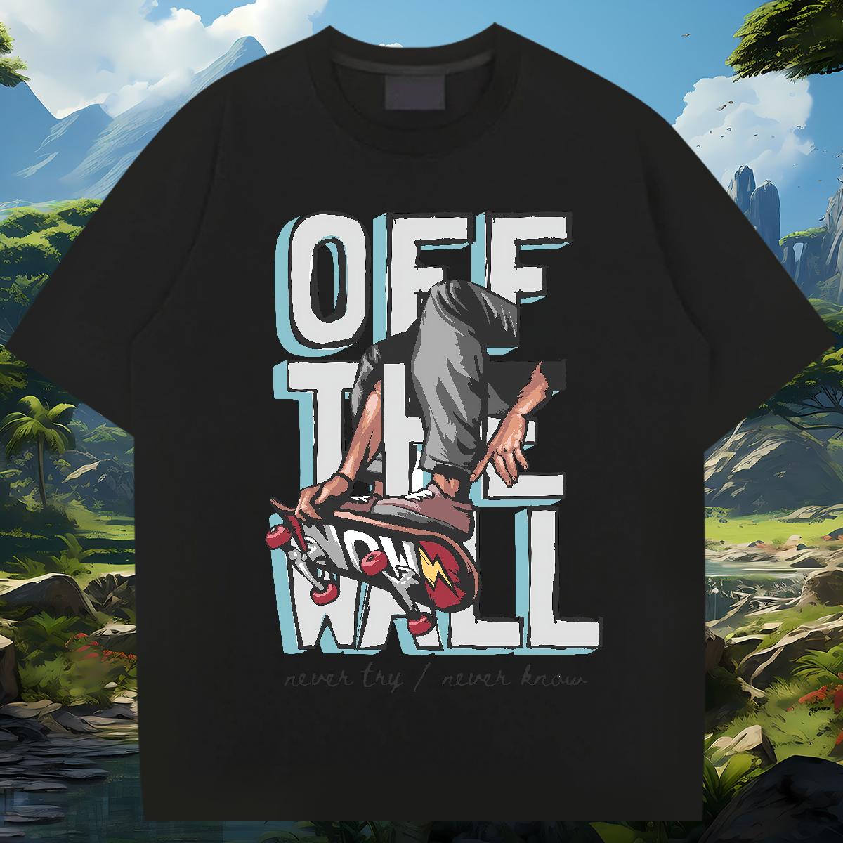 Brand Men Tshirts Graffiti Art 100% Cotton 230g Cotton Breathable Soft Outdoor Men T Shirts DIY Printed New Tops Shirt