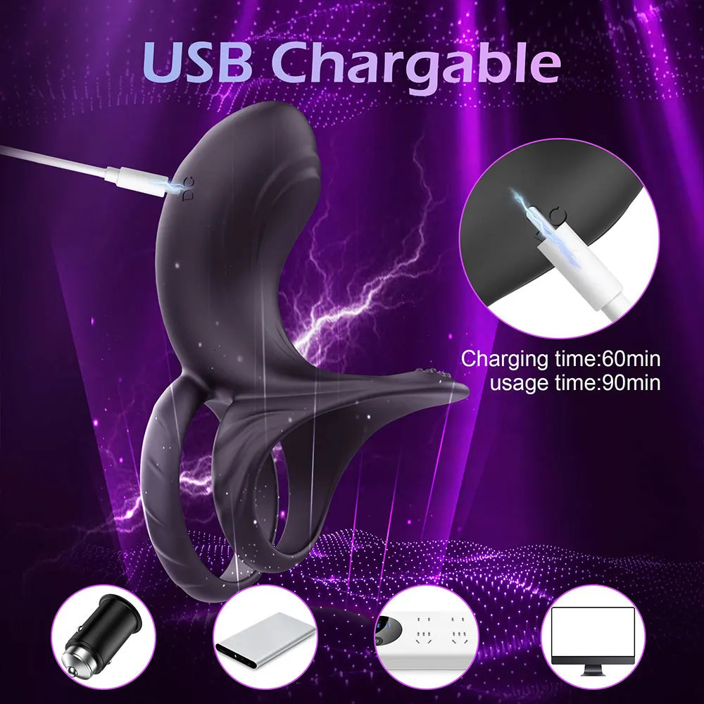 Sex Toys For Men Penis Ring Vibrator Ejaculation Delay Enlargement Adult Goods Intimate Erotic Products Shop 240711