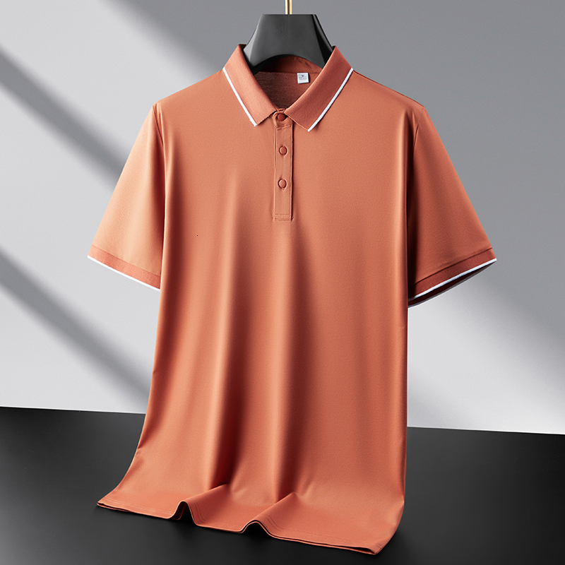 Summer Micro Wide New Short T-shirt Youth Men's Casual Fashion Solid Color Half Sleeve Collar Polo Shirt