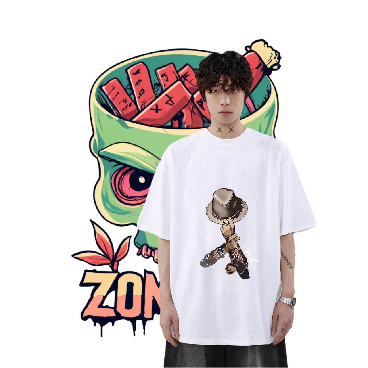 Customized T-Shirts Cartoon Print Home Outdoor Couples T Shirts Cotton Breathable Soft Wholesale