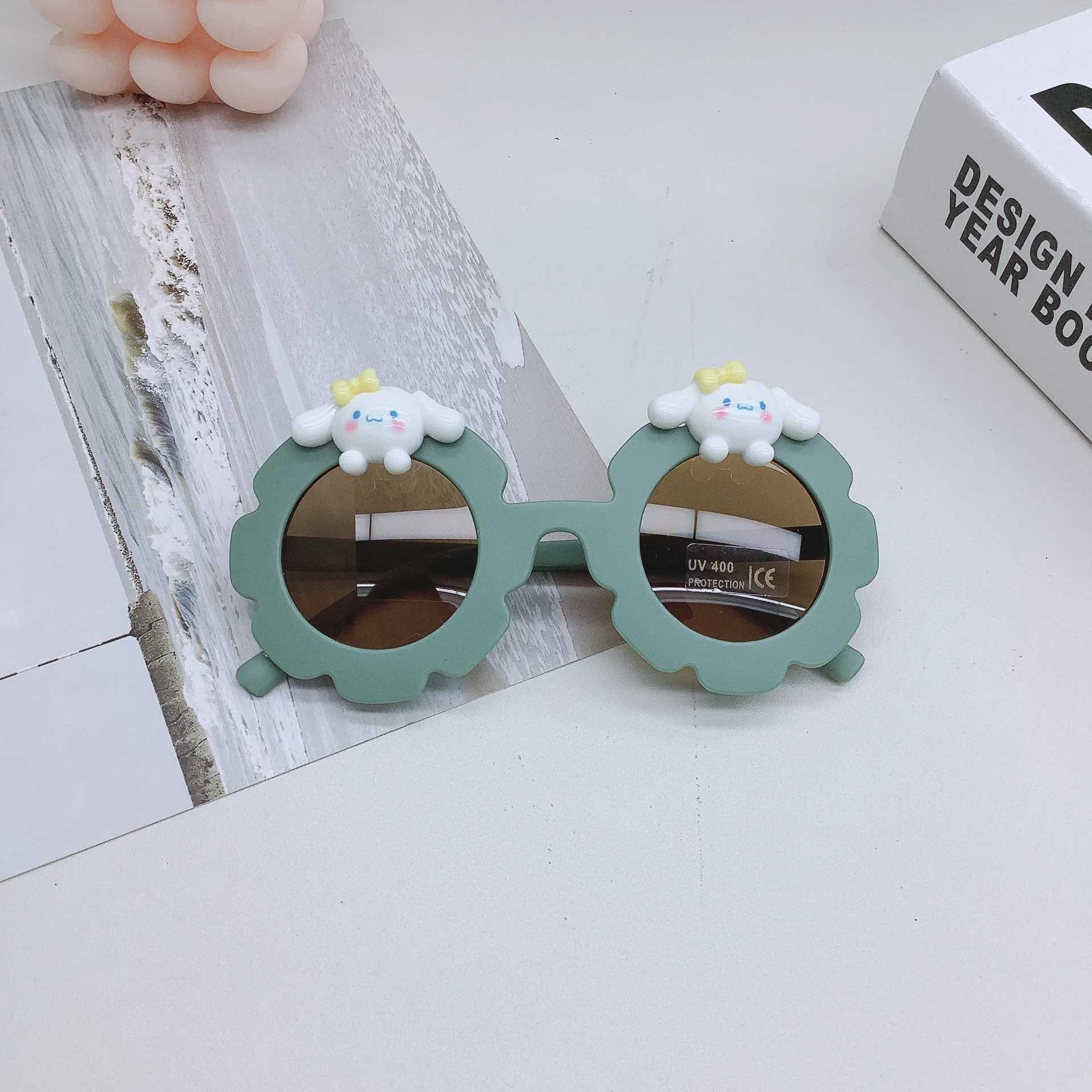 Sunglasses Fashionable Matte Macaron Color Scheme Sunflower Stickiness Design Sunglasses Cute Style Childrens Sunglasses Trend