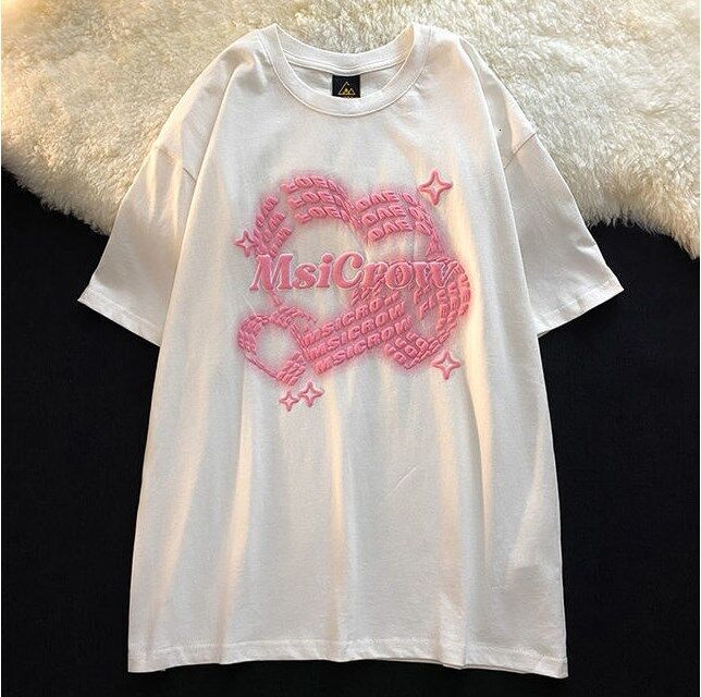 American Street Trend Loose Summer New Short-sleeved T-shirt Women's Korean Sweet College Style Casual All-match Top