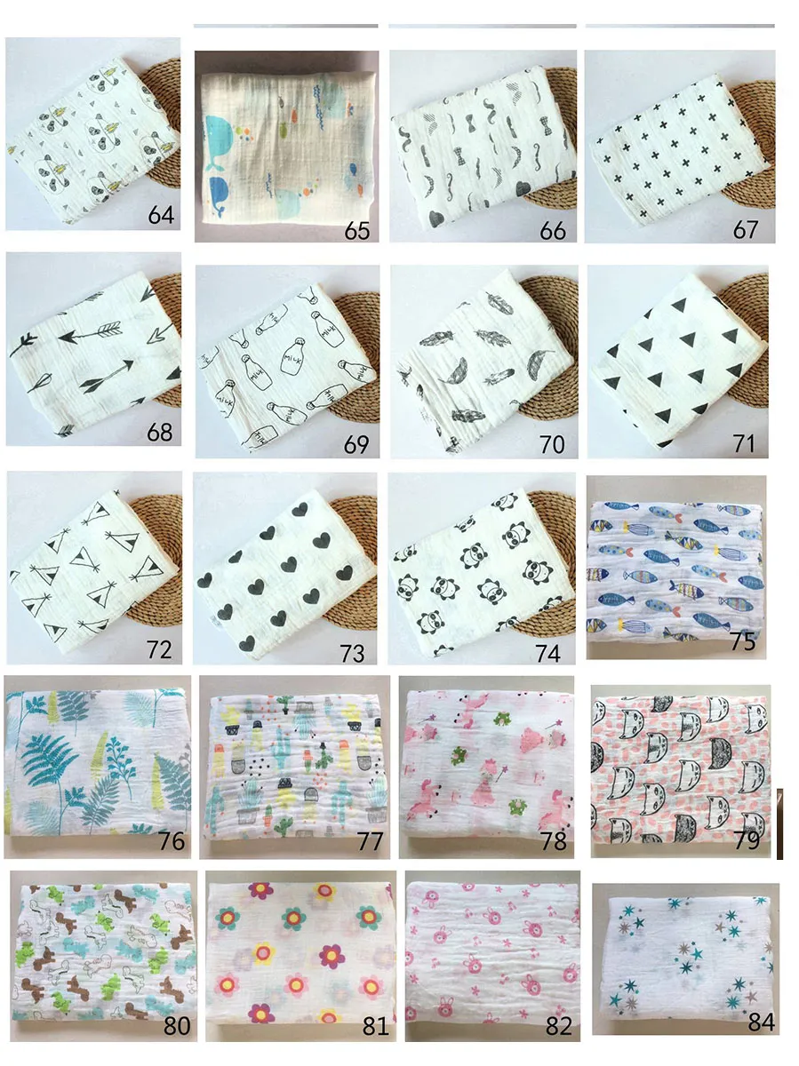 110 Styles Infant muslin blankets INS infants swaddle wrap blanket towelling baby spring summer Swaddlin flamingo animal 115*115cm C4833 LL