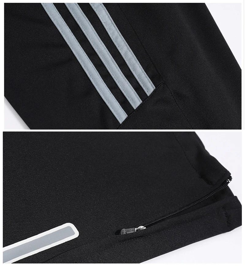 Quick Dry Mens Sports Soccer Football Training Pants With Zipper Pockets Running Jogging Long 240705